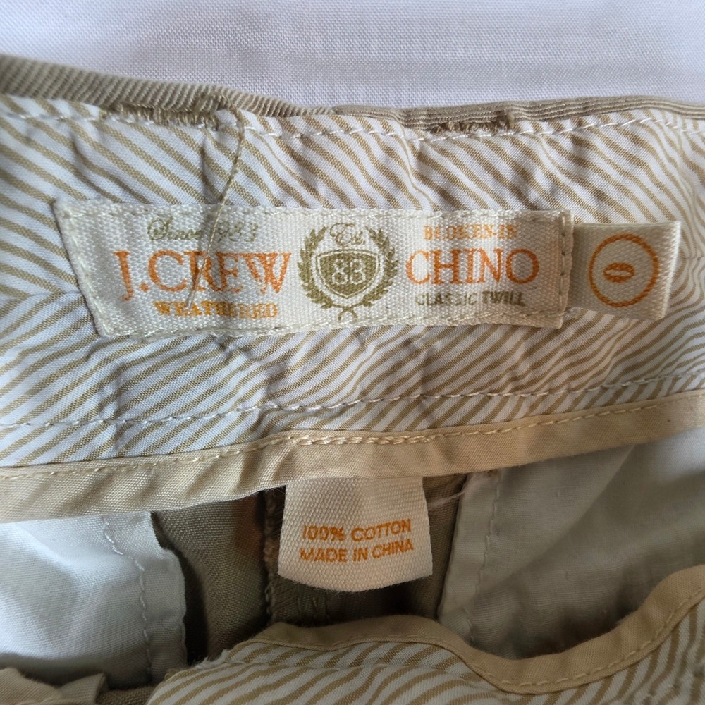 J.Crew Weathered Chino Shorts Khaki Classic Twill 100% Cotton Tan Women 0 - Picture 2 of 5